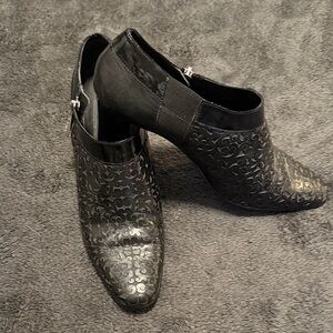 Brighton Black and Silver Patterned Shoes